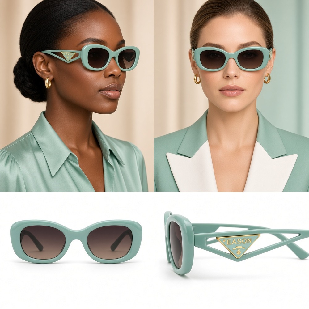 Sunglasses Chunky Frame Fashion Designer Shades Women Trendy Cat Eye Shades New